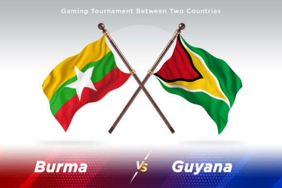 Burma Versus Guyana Two Flags