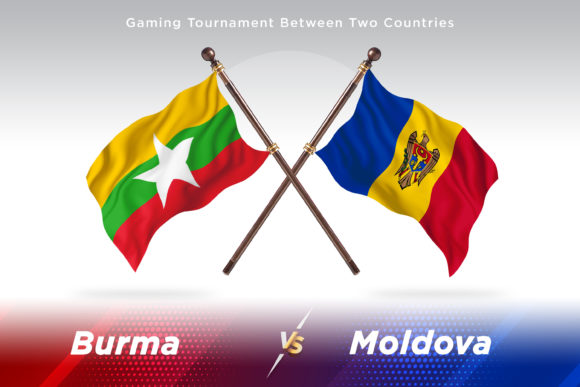 Burma Versus Moldova Two Flags