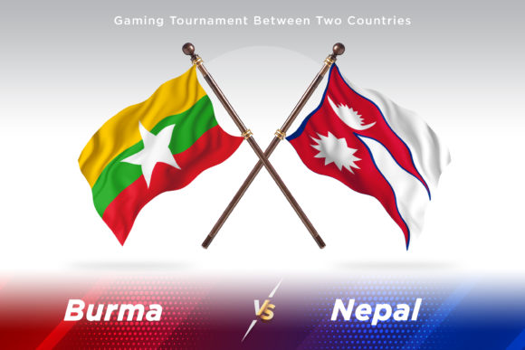 Burma Versus Nepal Two Flags