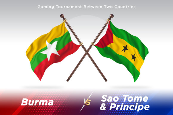 Burma Versus Sao Tome Two Flags