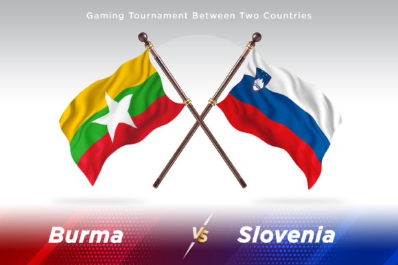 Burma Versus Slovenia Two Flags