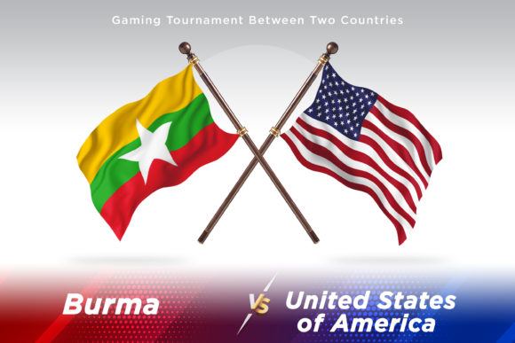 Burma Vs United States of America Flags