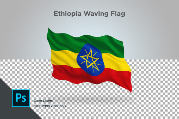 Ethiopia Waving Flag: Premium 3D Illustration for Designers