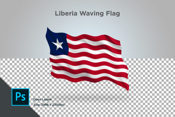Liberia Waving Flag: Official Country Flags 3D Illustration