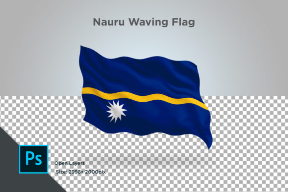 Nauru Waving Flag: High-Quality 3D Illustration for Design