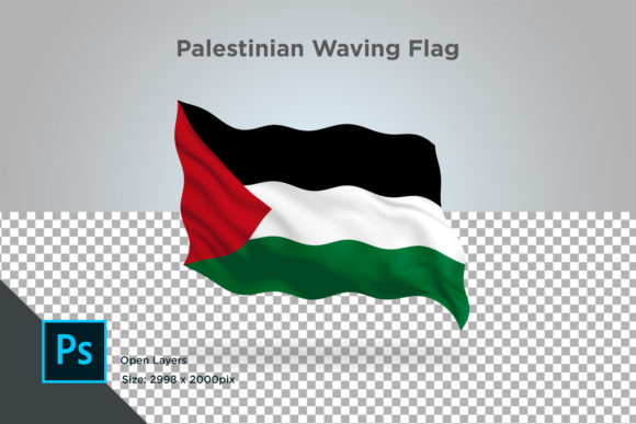 Palestinian Waving Flag: Premium 3D Design Asset